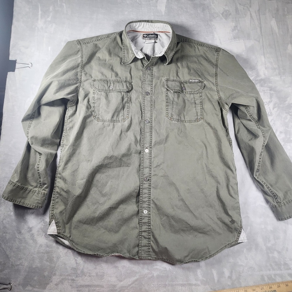 Vintage 1990s Columbia XCO Grey Long Sleeve Button Up Shirt Men's XL Hiking Gorp